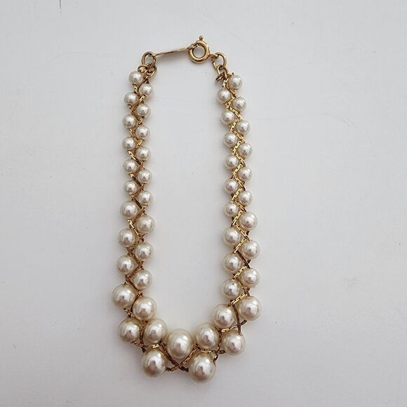 Napier Jewelry - Napier‎ gold tone faux pearl bracelet 7.5 inches